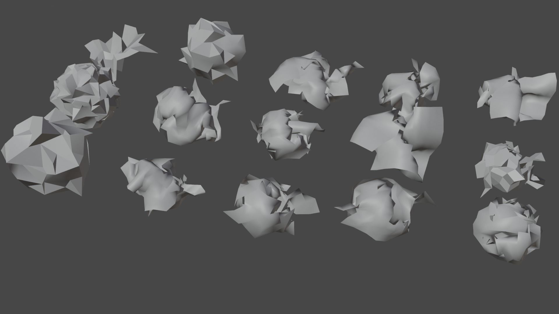 15 Crumpled Paper Ball 3D model_2