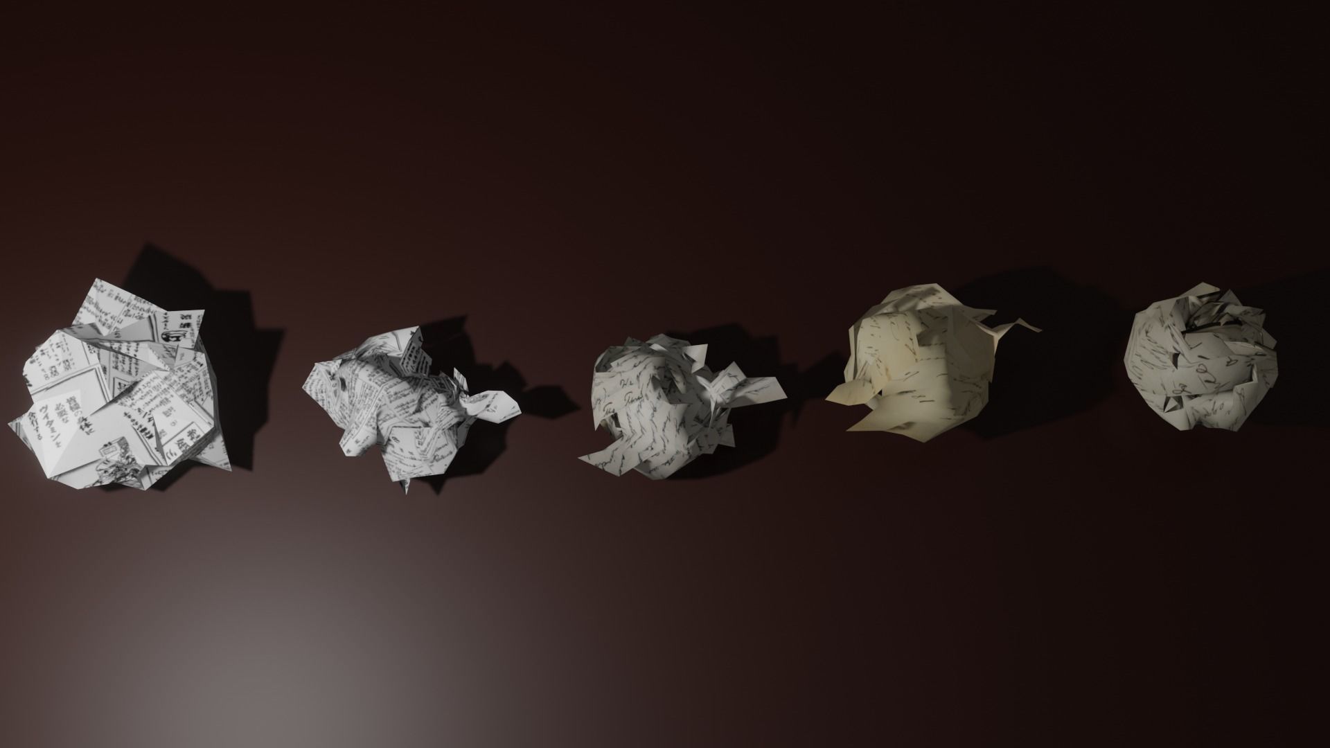 15 Crumpled Paper Ball 3D model_6