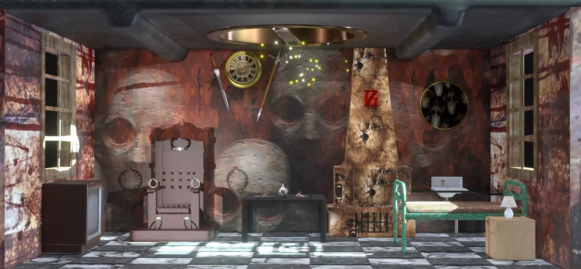 Horror room 3D model_0