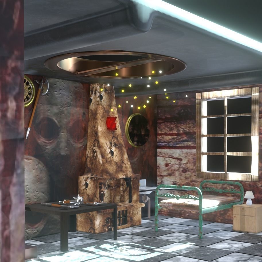 Horror room 3D model_2
