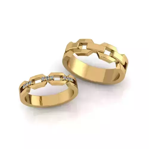 Wedding band set for him and her