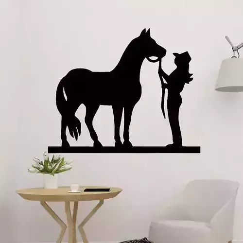 Cowgirl and Horse Decoration