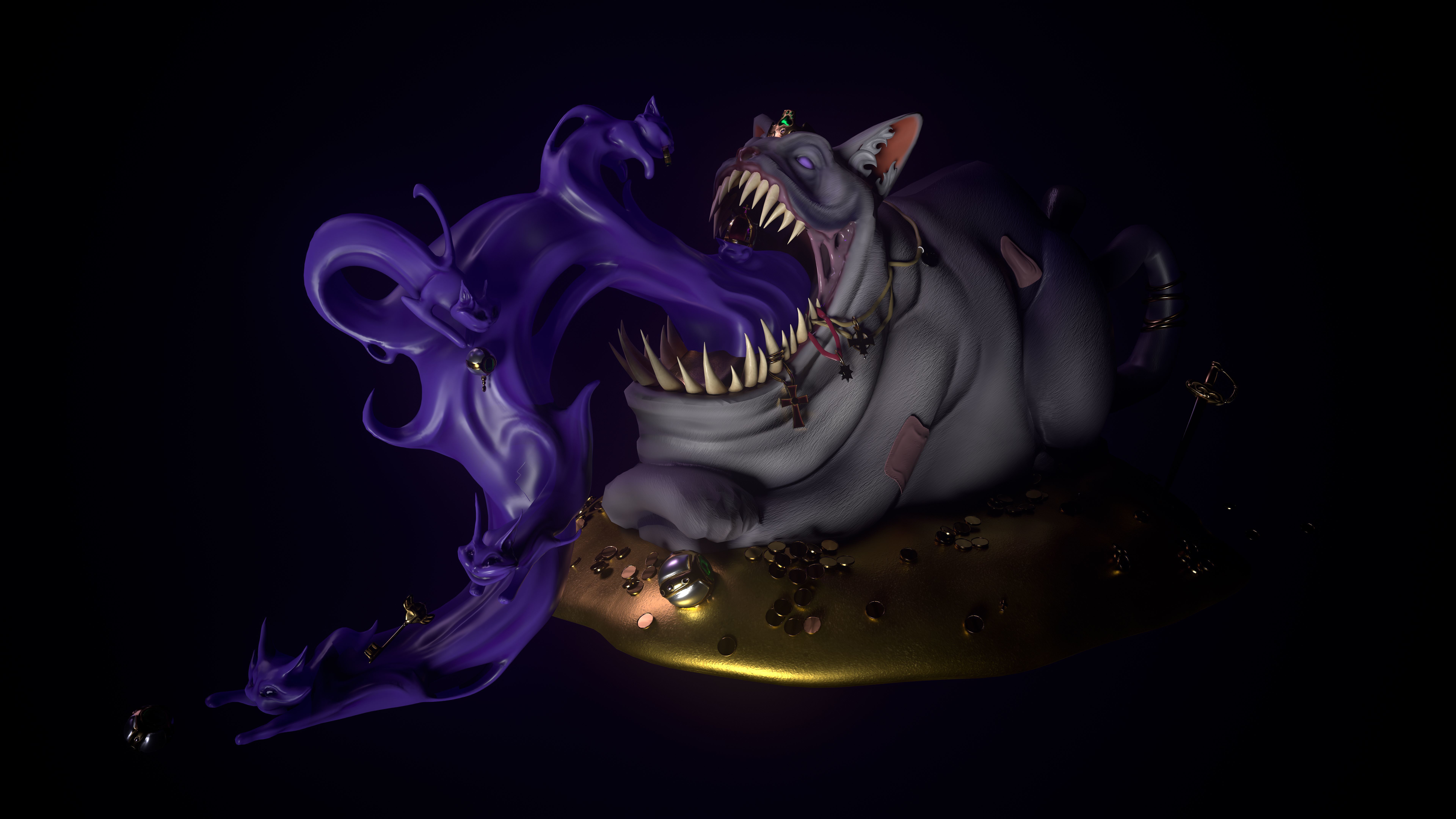 Wild Cat Low-poly 3D model_2