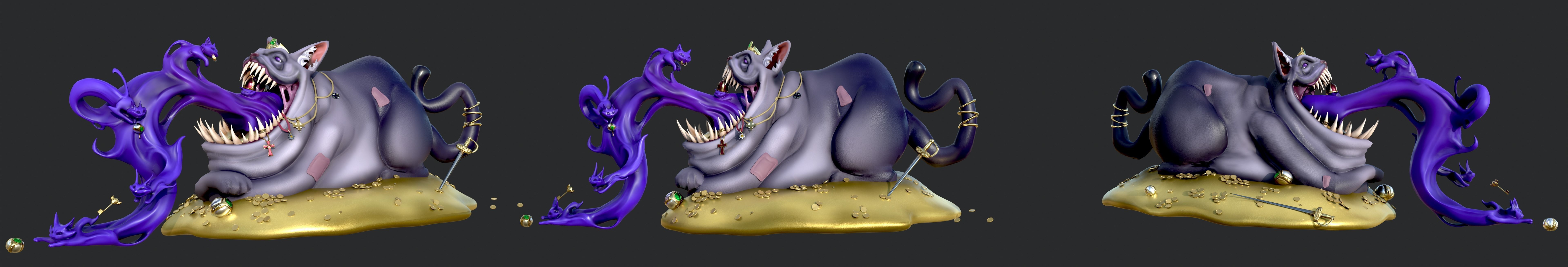 Wild Cat Low-poly 3D model_5