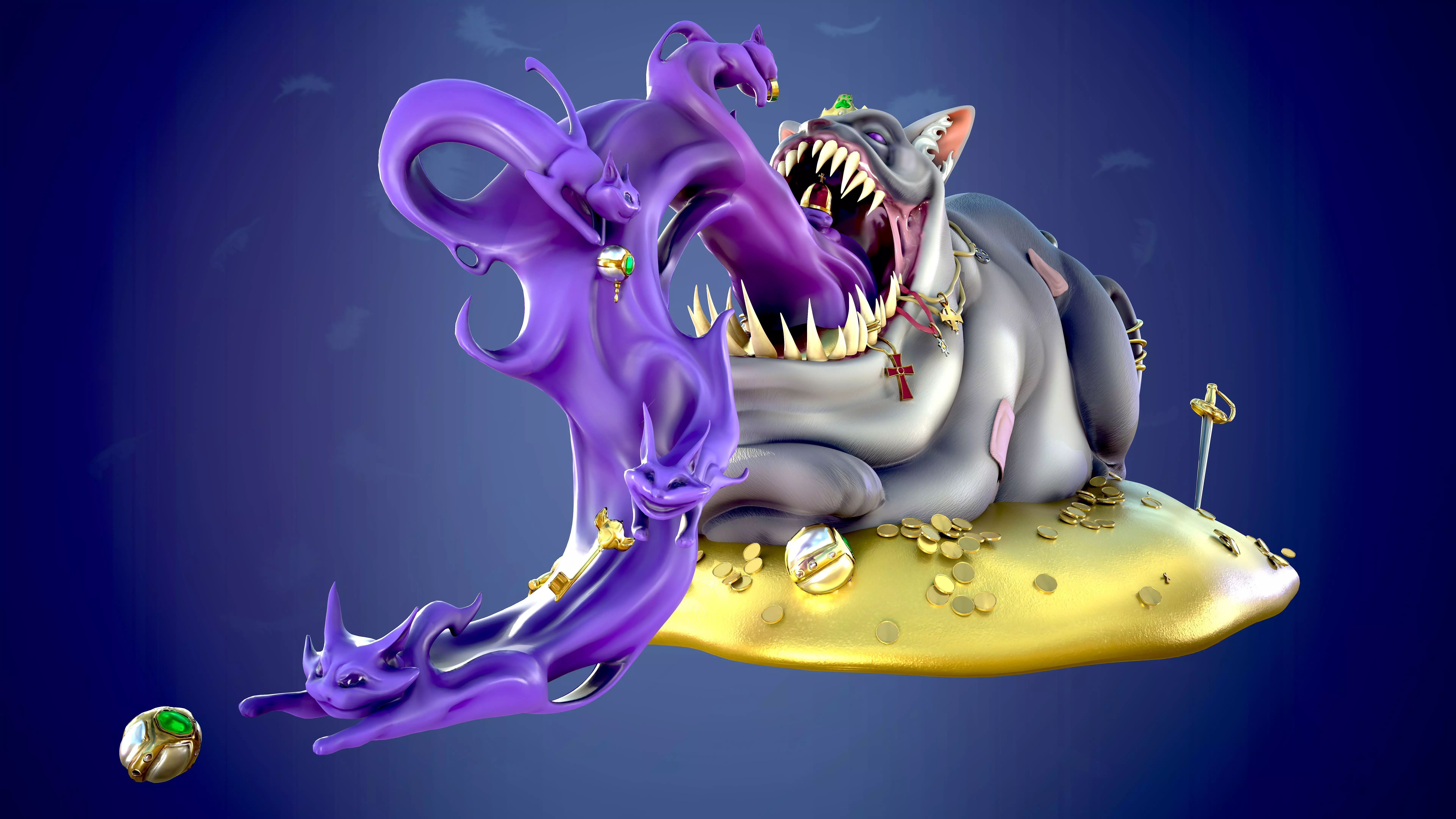 Wild Cat Low-poly 3D model_0