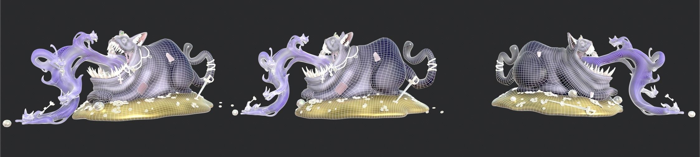 Wild Cat Low-poly 3D model_4