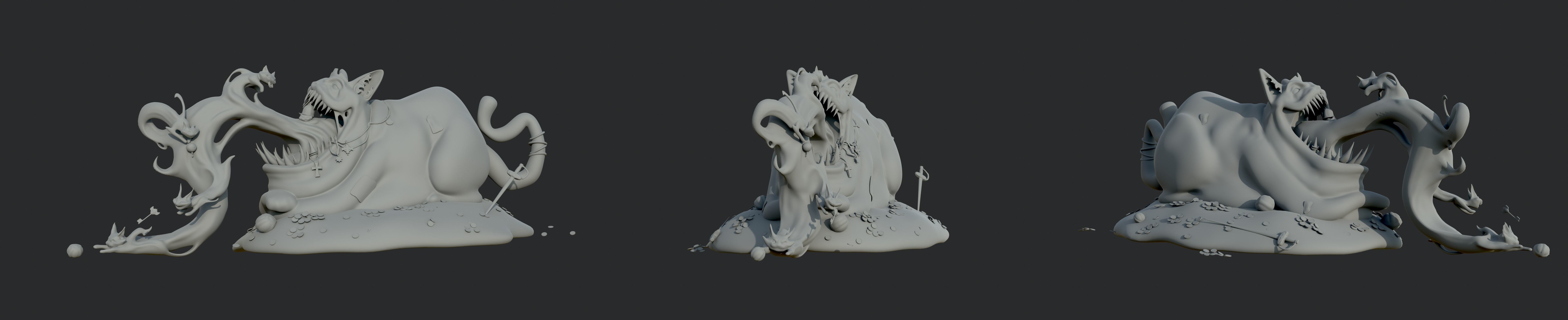 Wild Cat Low-poly 3D model_3