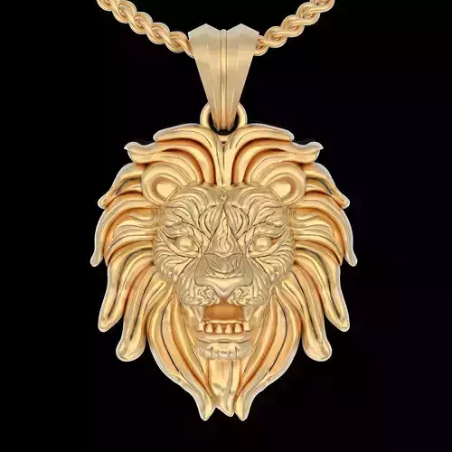 Lion  pendant silver gold printable 3D jewelry model