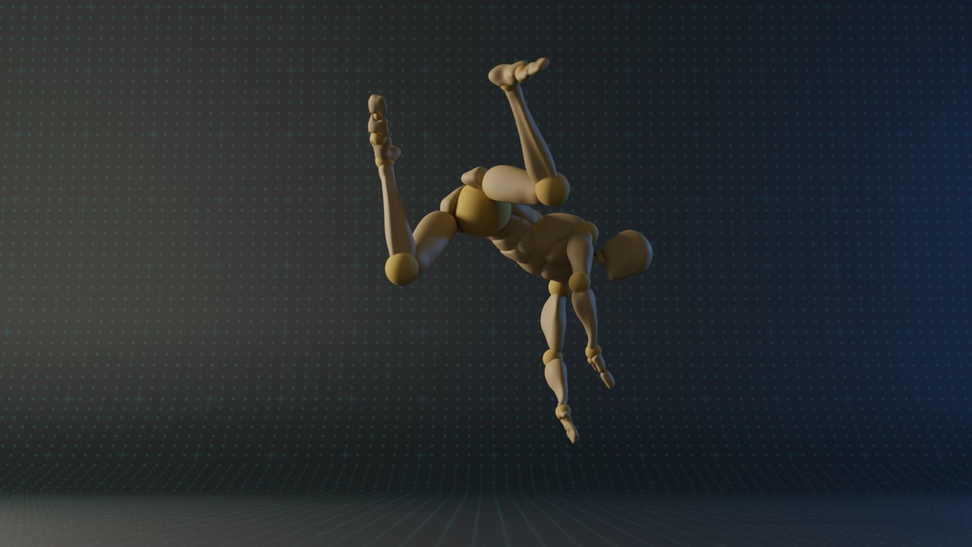 Falling Animation Mocap Motion Capture Collection Low-poly 3D model_25