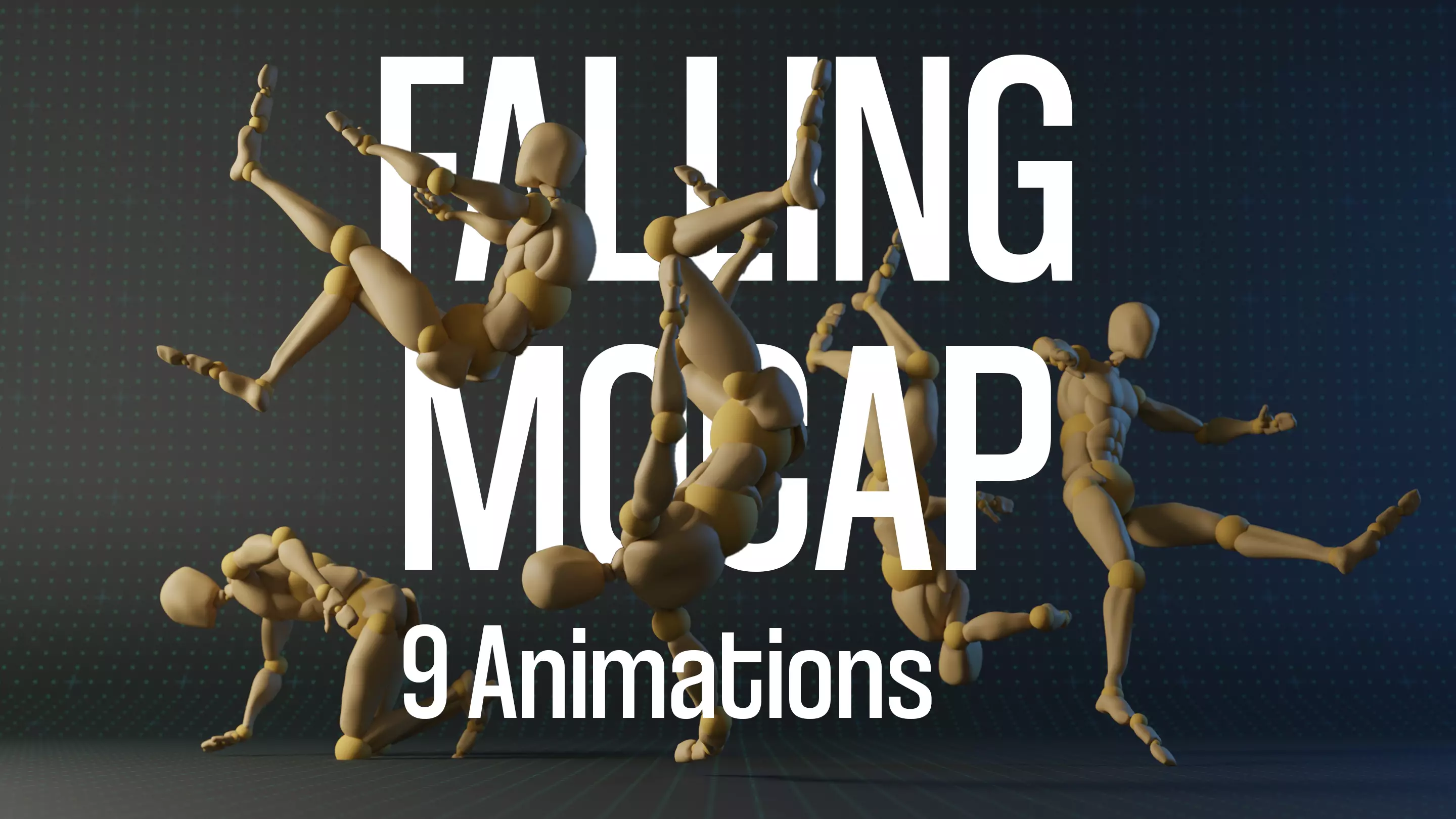 Falling Animation Mocap Motion Capture Collection Low-poly 3D model_0
