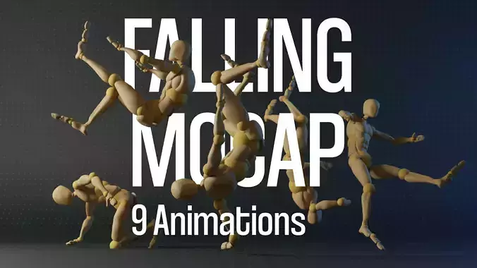Falling Animation Mocap Motion Capture Collection Low-poly 3D model