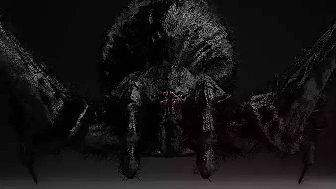 Monstrous Black Widow Spider 3D model