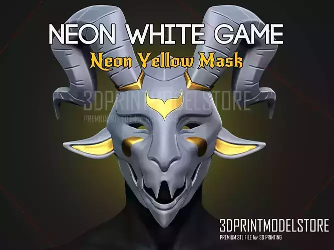 Neon White Cosplay Mask - Neon Yellow Mask - Halloween Costume