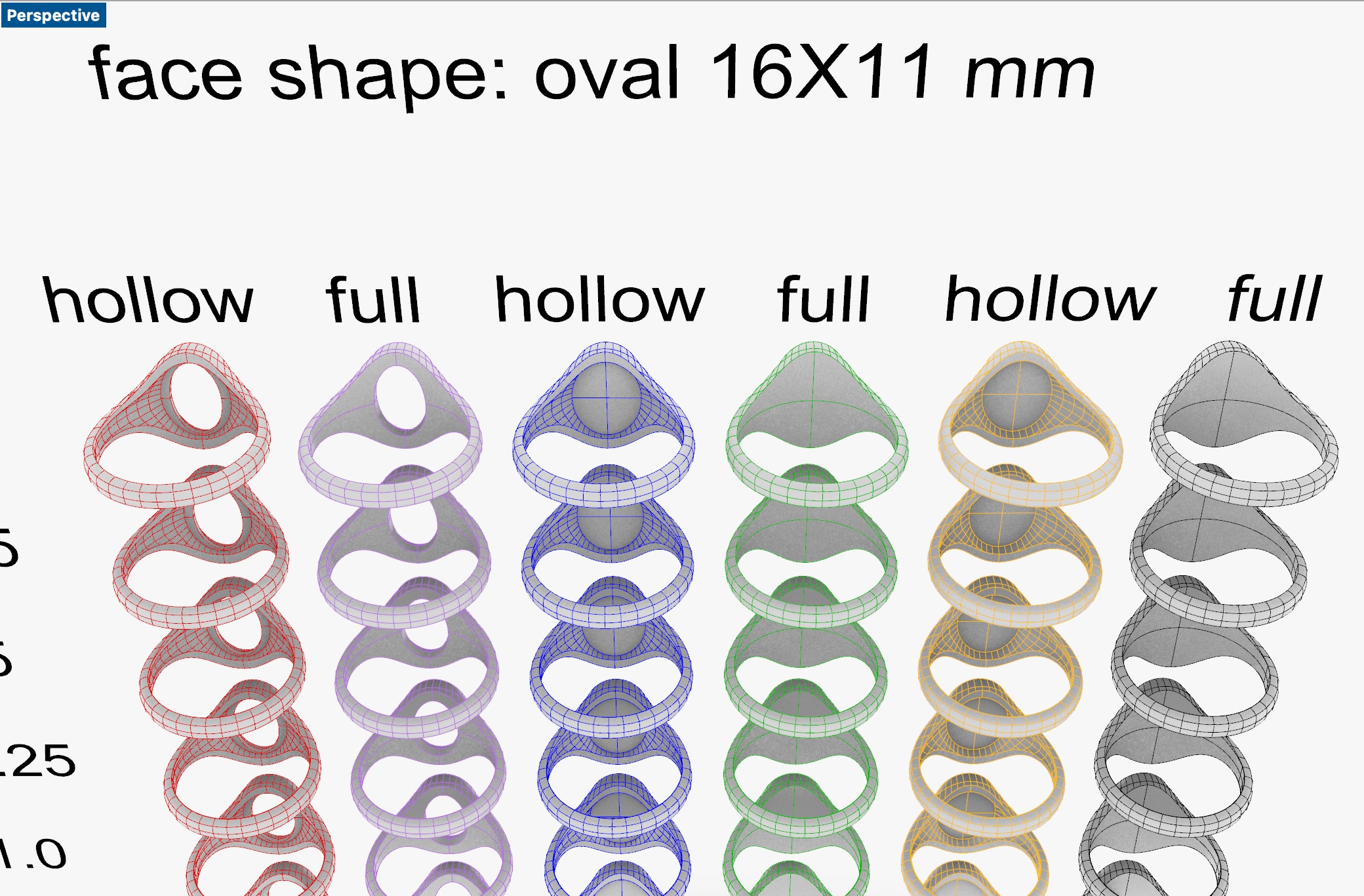 Oval 16x11 mm Signet Rings 174 items 3D print model_3
