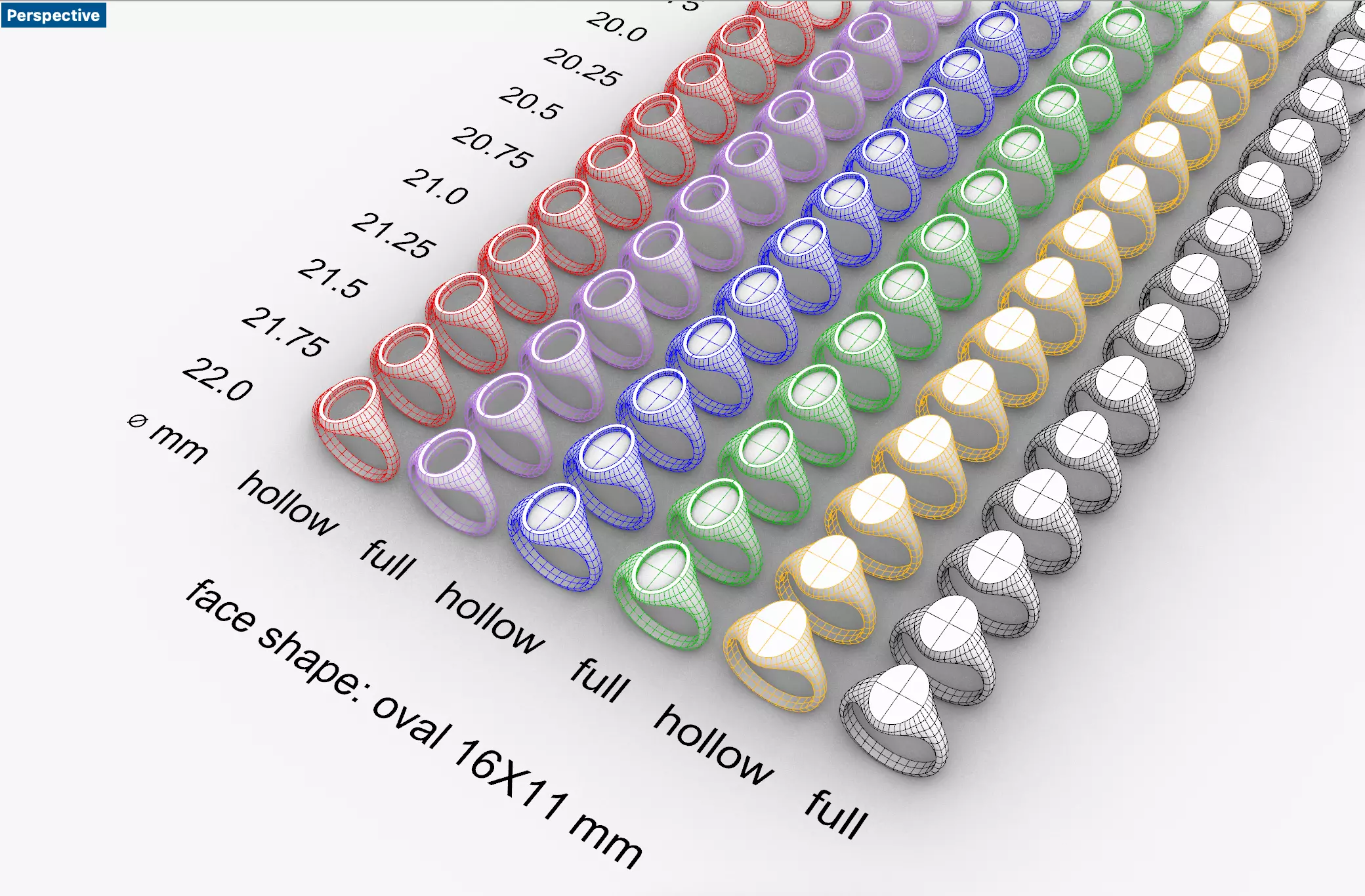 Oval 16x11 mm Signet Rings 174 items 3D print model_0