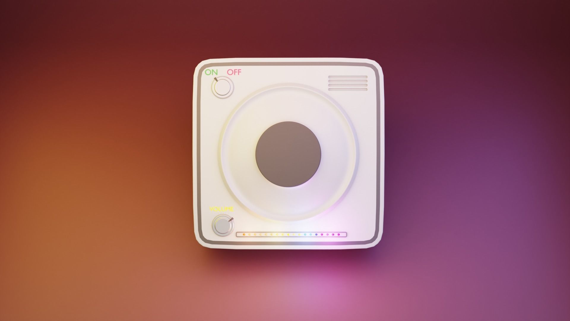 8 high quality white noise speaker App icons Low-poly 3D model_13