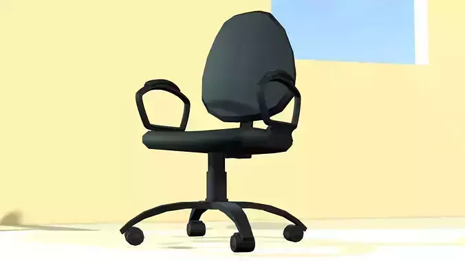 Modern Office Furniture Low Poly 3D Model