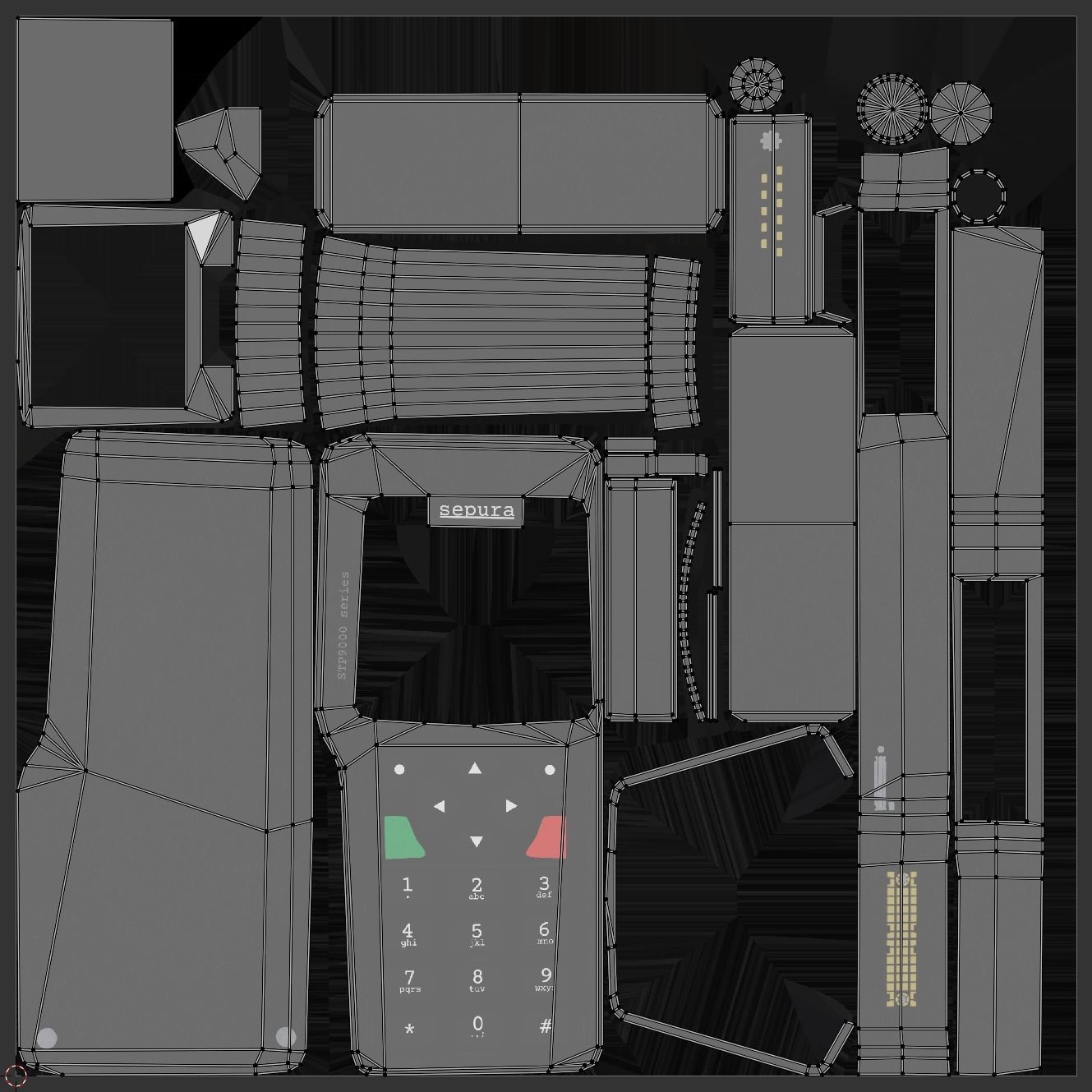communication device sepura low poly Low-poly 3D model_9