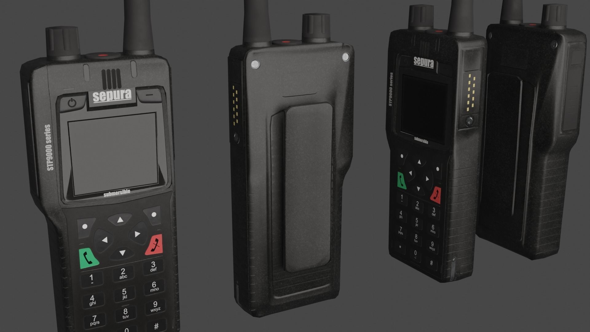 communication device sepura low poly Low-poly 3D model_5