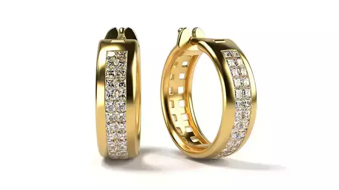 Earrings with Invisible setting  3D print model