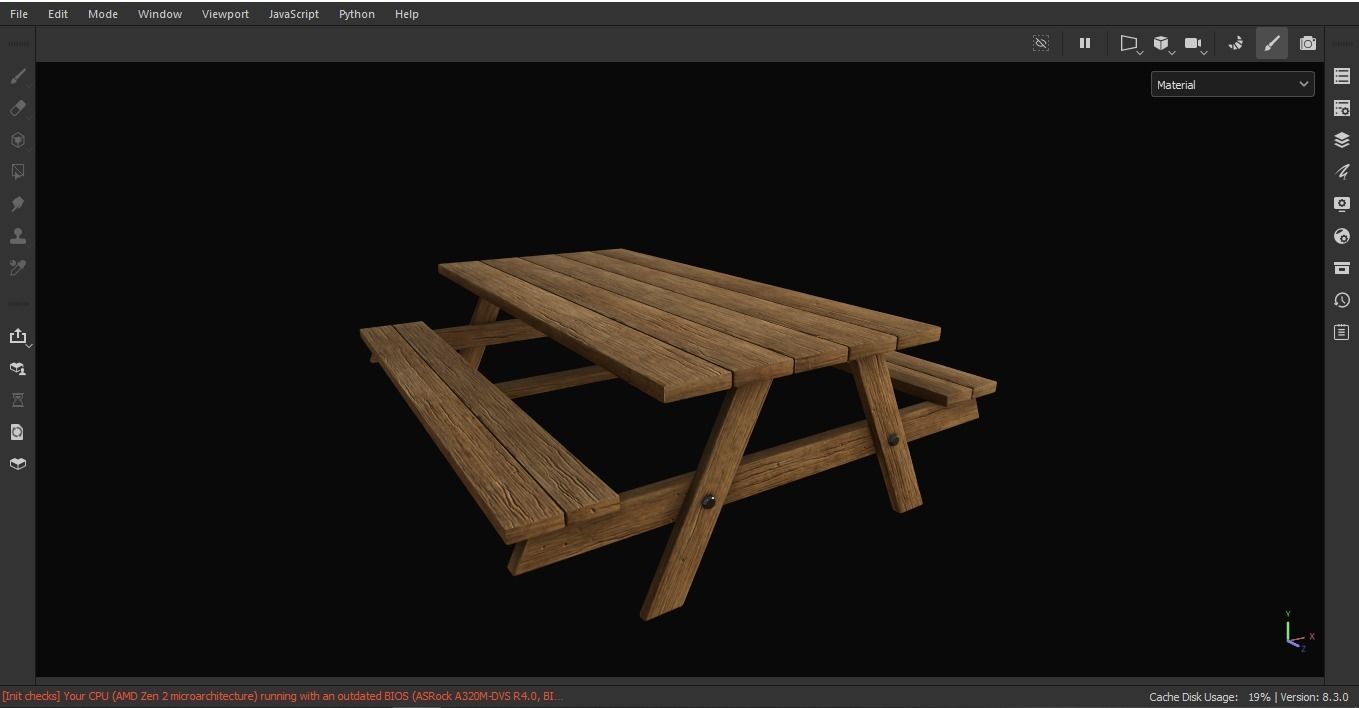 Picnic Table 3D Model Low-poly 3D model_7