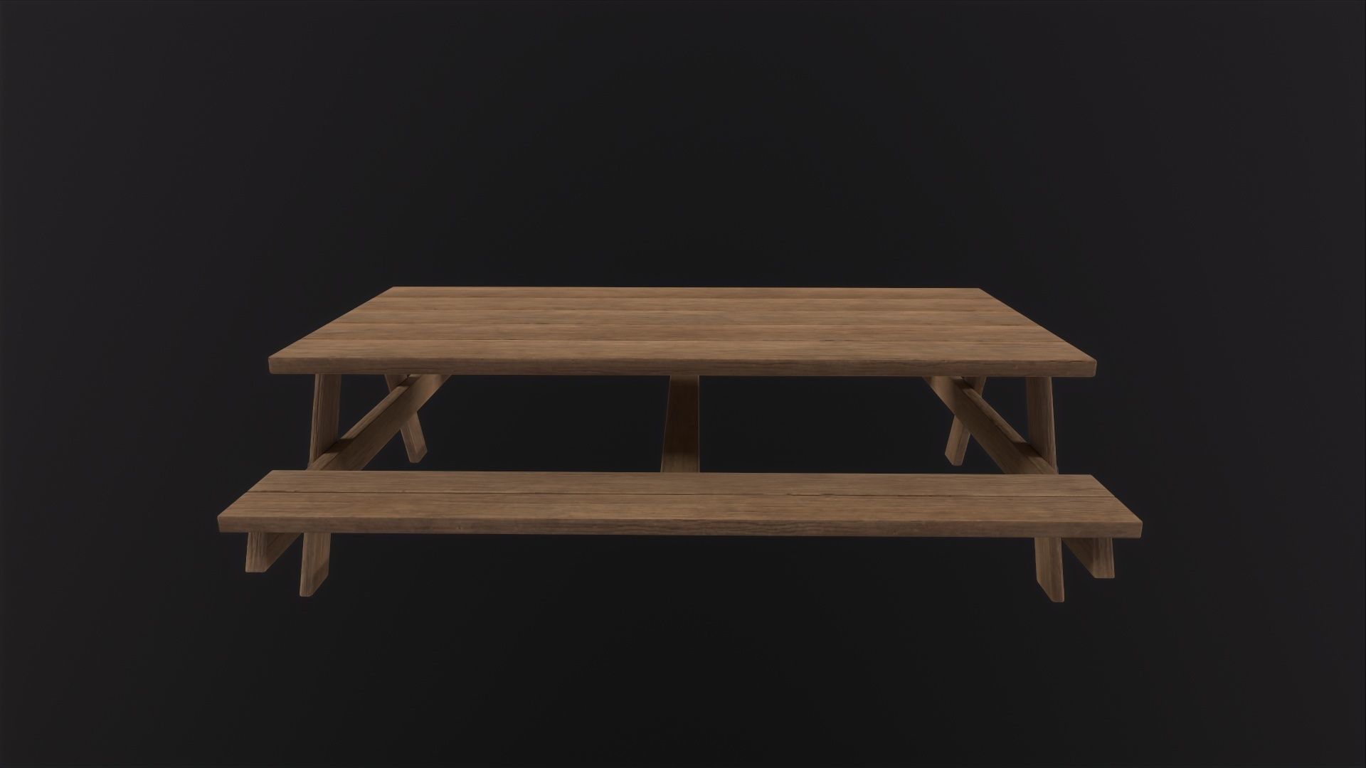 Picnic Table 3D Model Low-poly 3D model_4