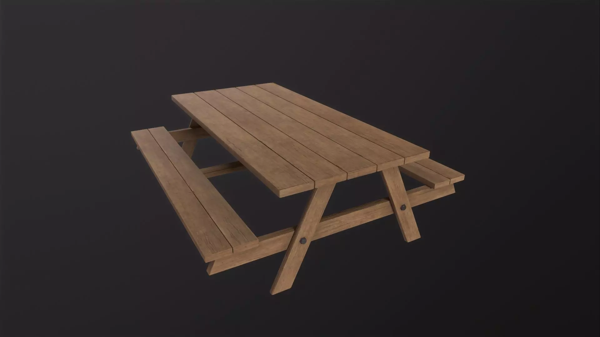 Picnic Table 3D Model Low-poly 3D model_0