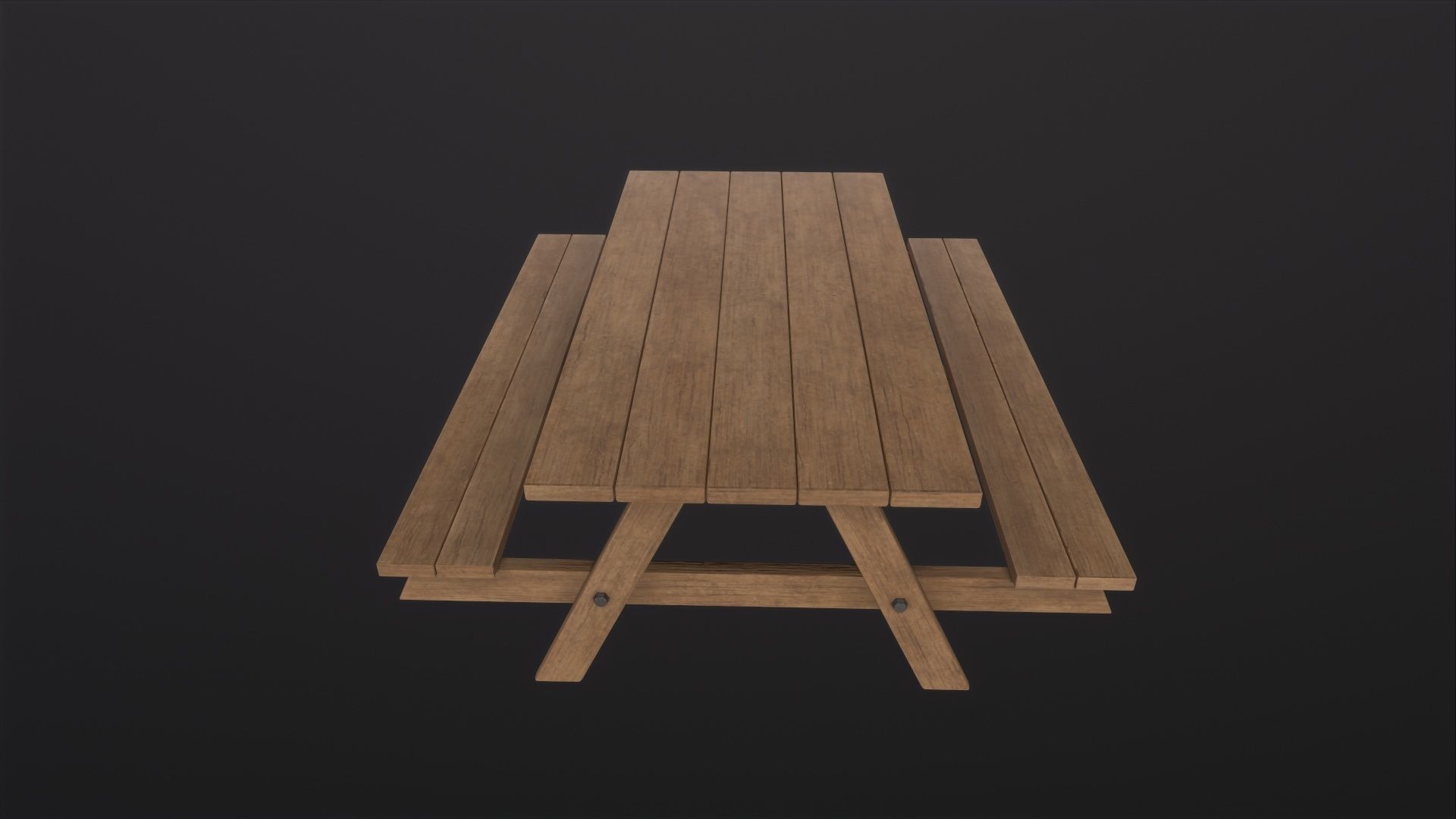 Picnic Table 3D Model Low-poly 3D model_2