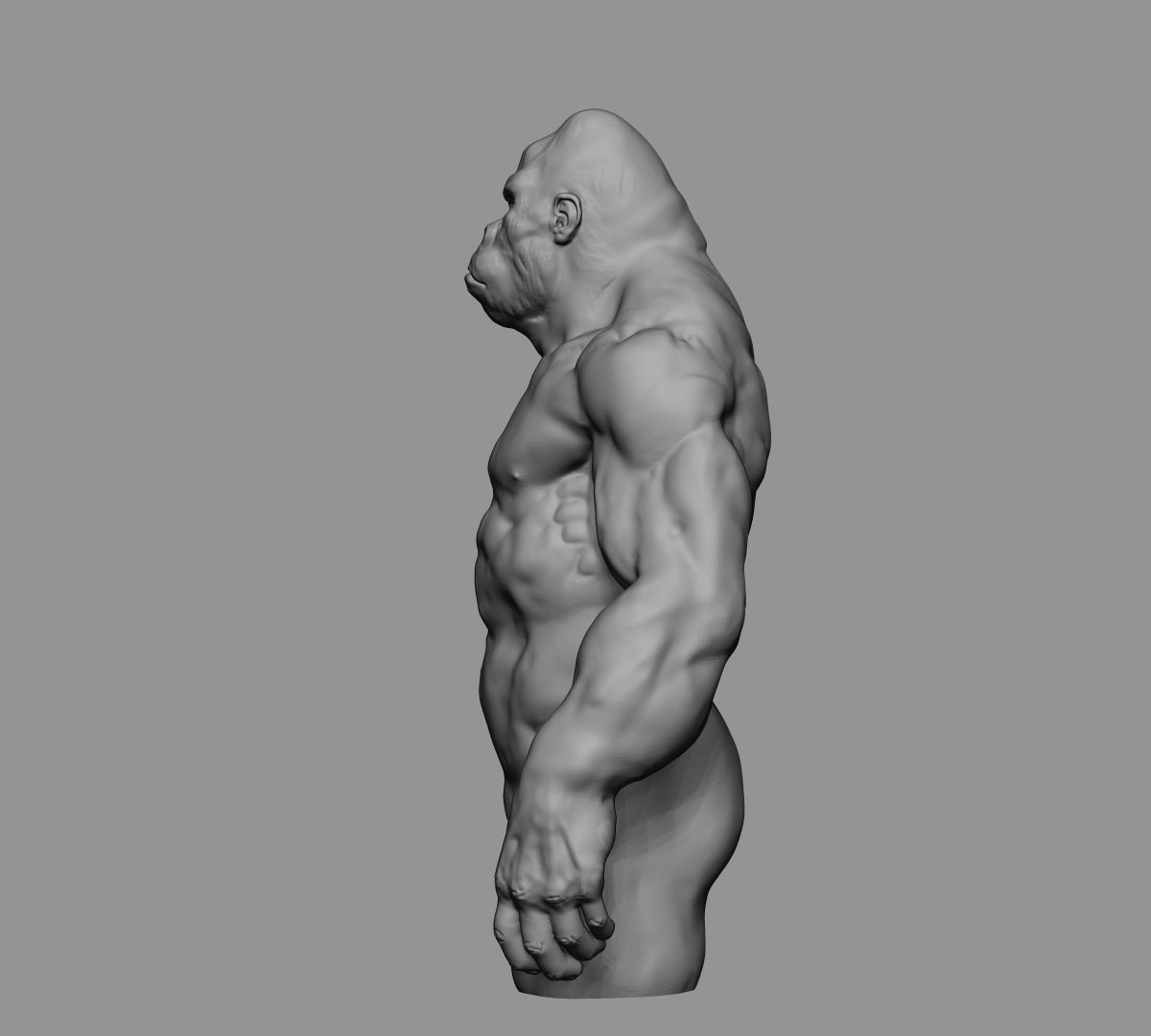 Gorilla printable 3D print model_6