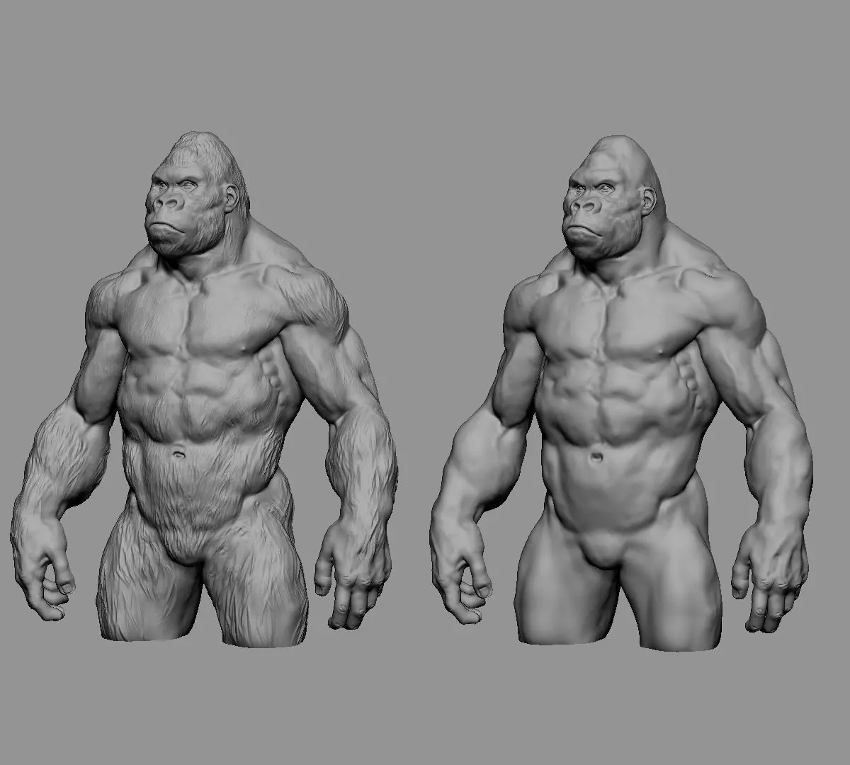Gorilla printable 3D print model_0