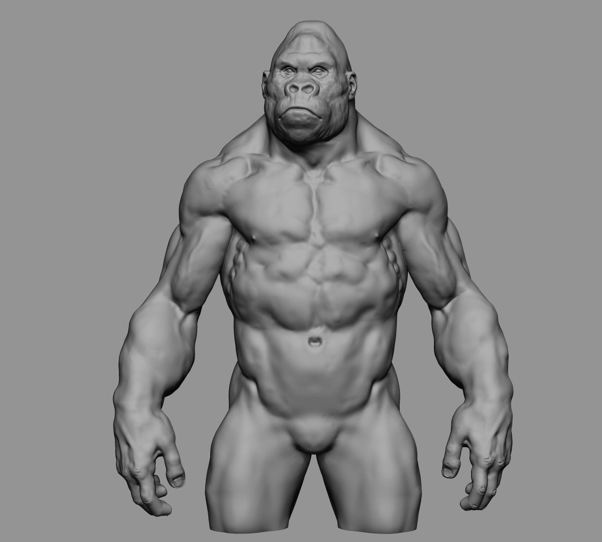 Gorilla printable 3D print model_3