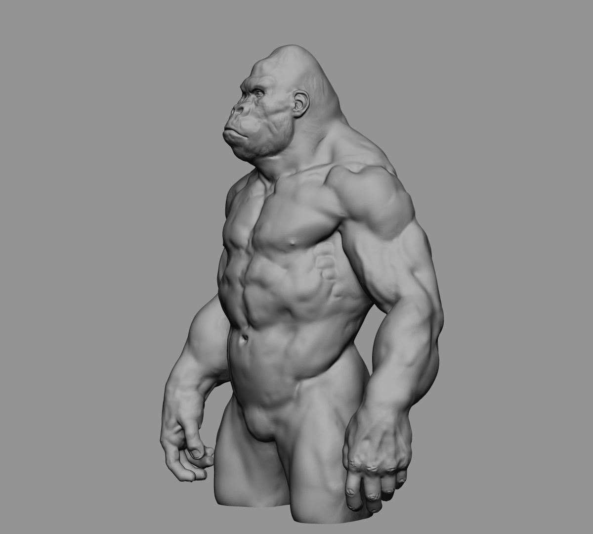 Gorilla printable 3D print model_5
