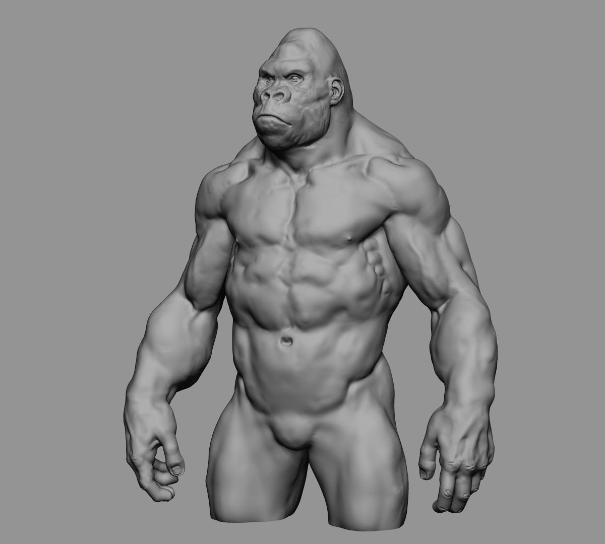 Gorilla printable 3D print model_4
