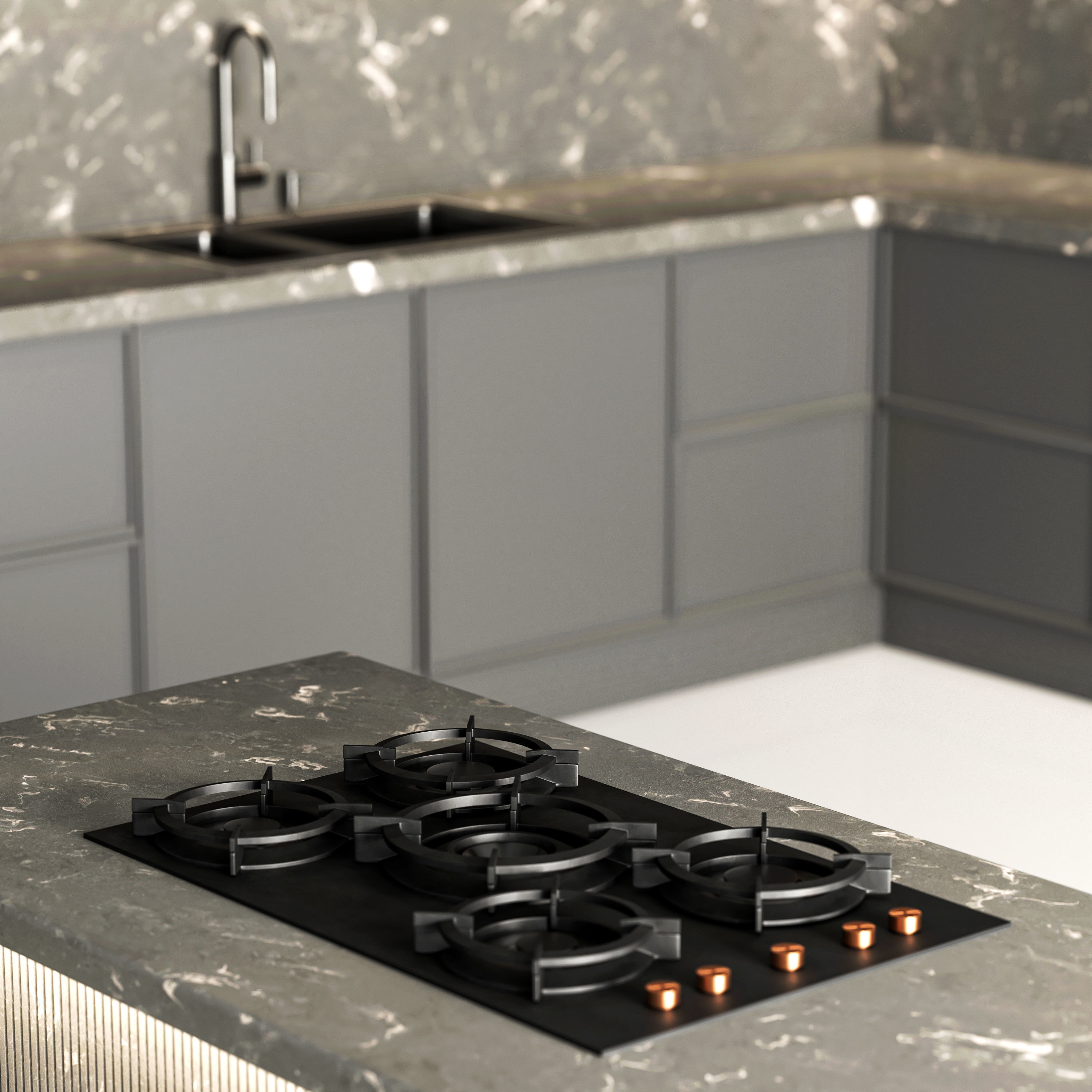 modern kitchen 01 3D model_1