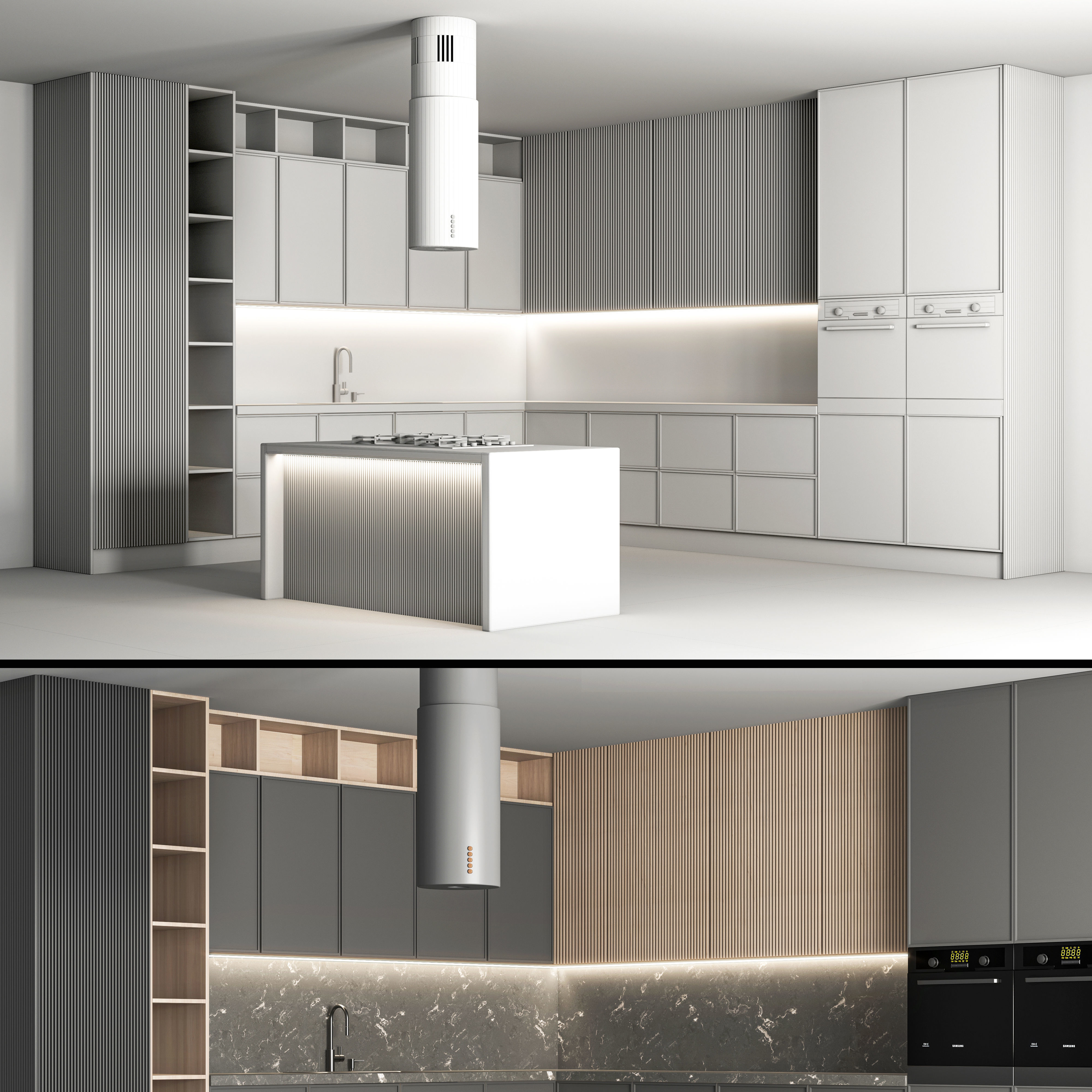 modern kitchen 01 3D model_4