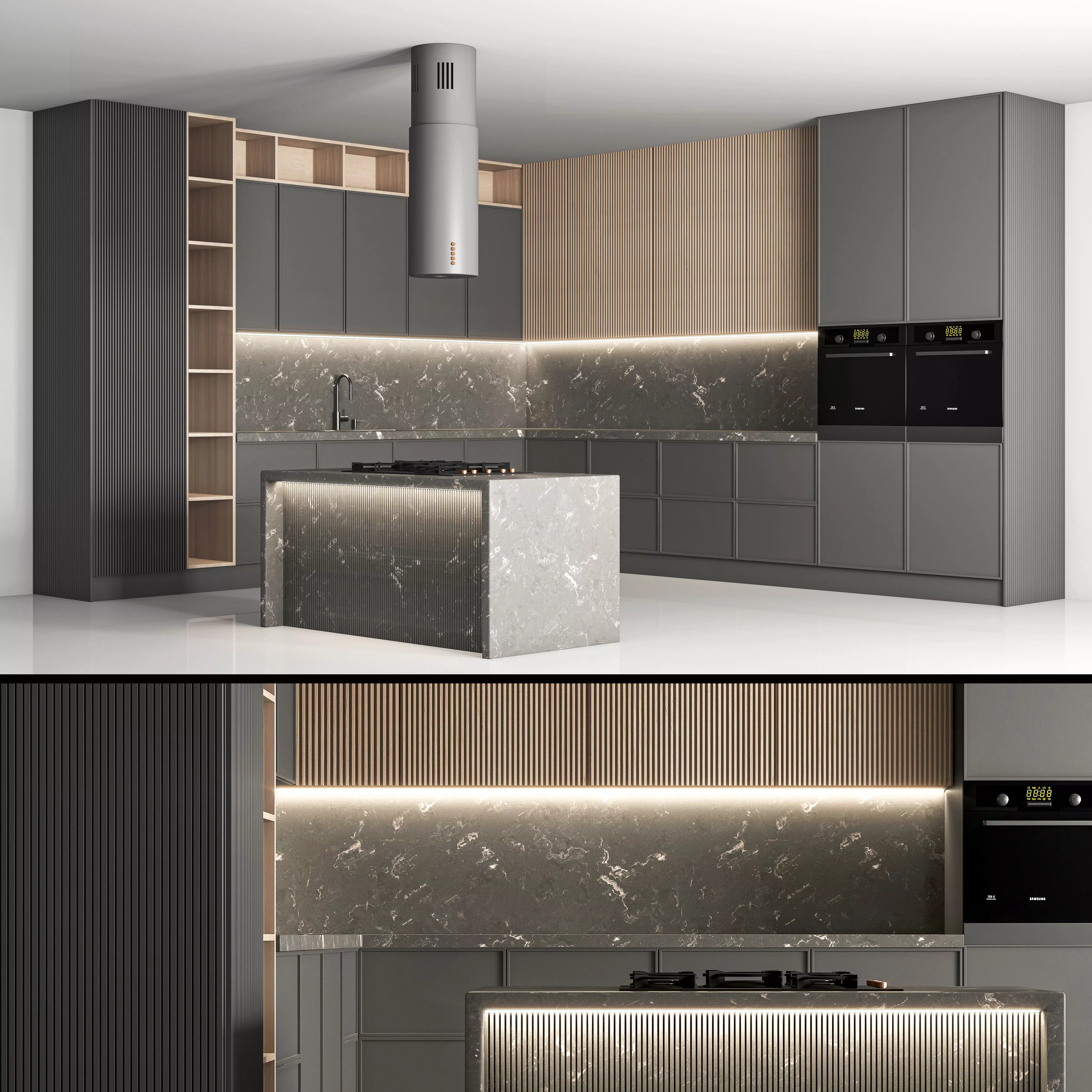 modern kitchen 01 3D model_0