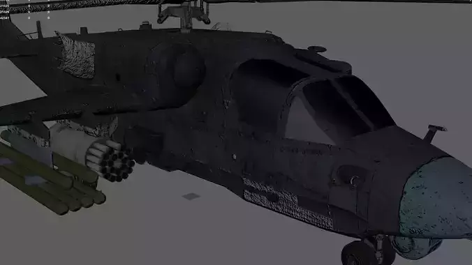 Attack Helicopter KA52 Black Shark Hokum Low-poly 3D model