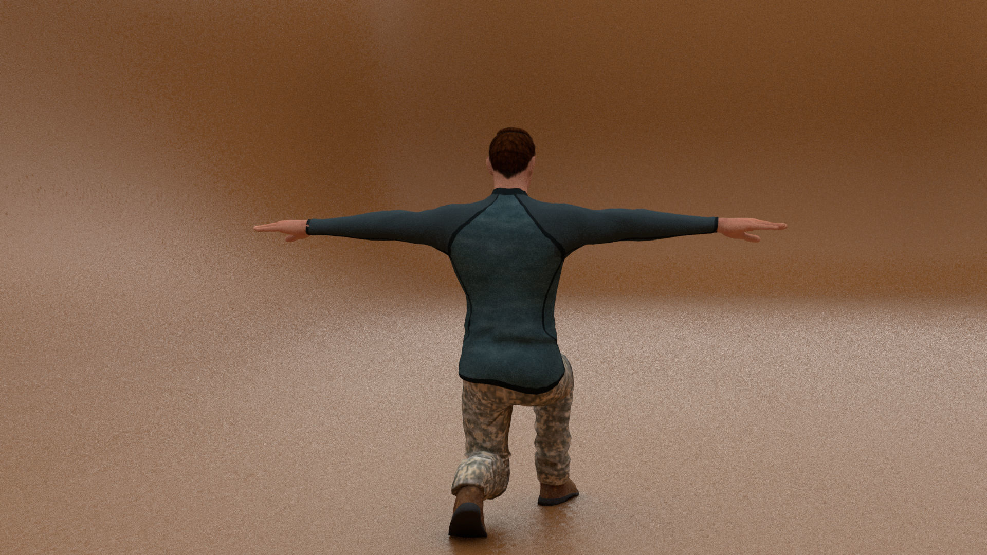 laos Game Male Fighter Low-poly 3D model_2