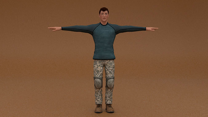 laos Game Male Fighter Low-poly 3D model