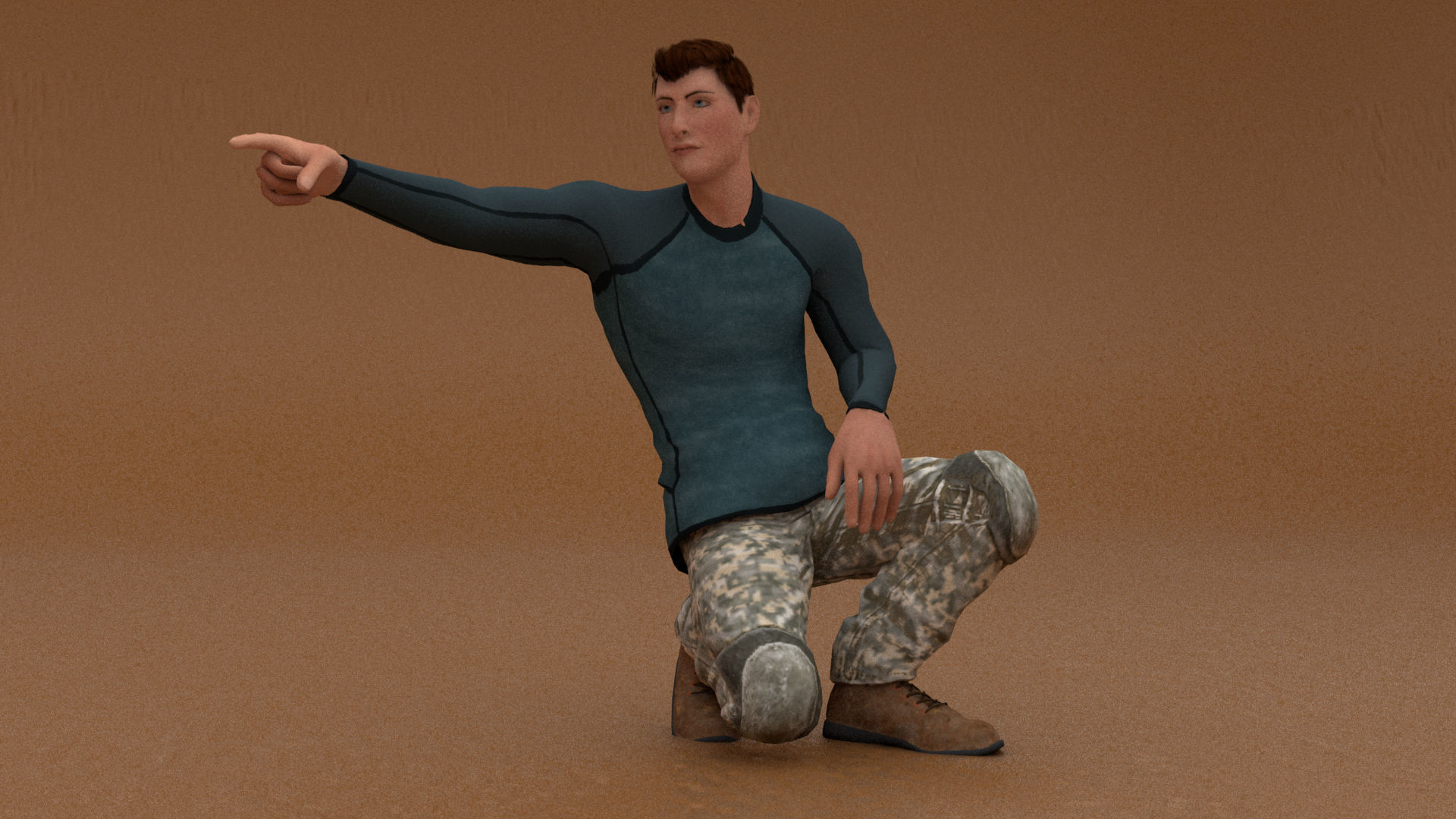 laos Game Male Fighter Low-poly 3D model_3