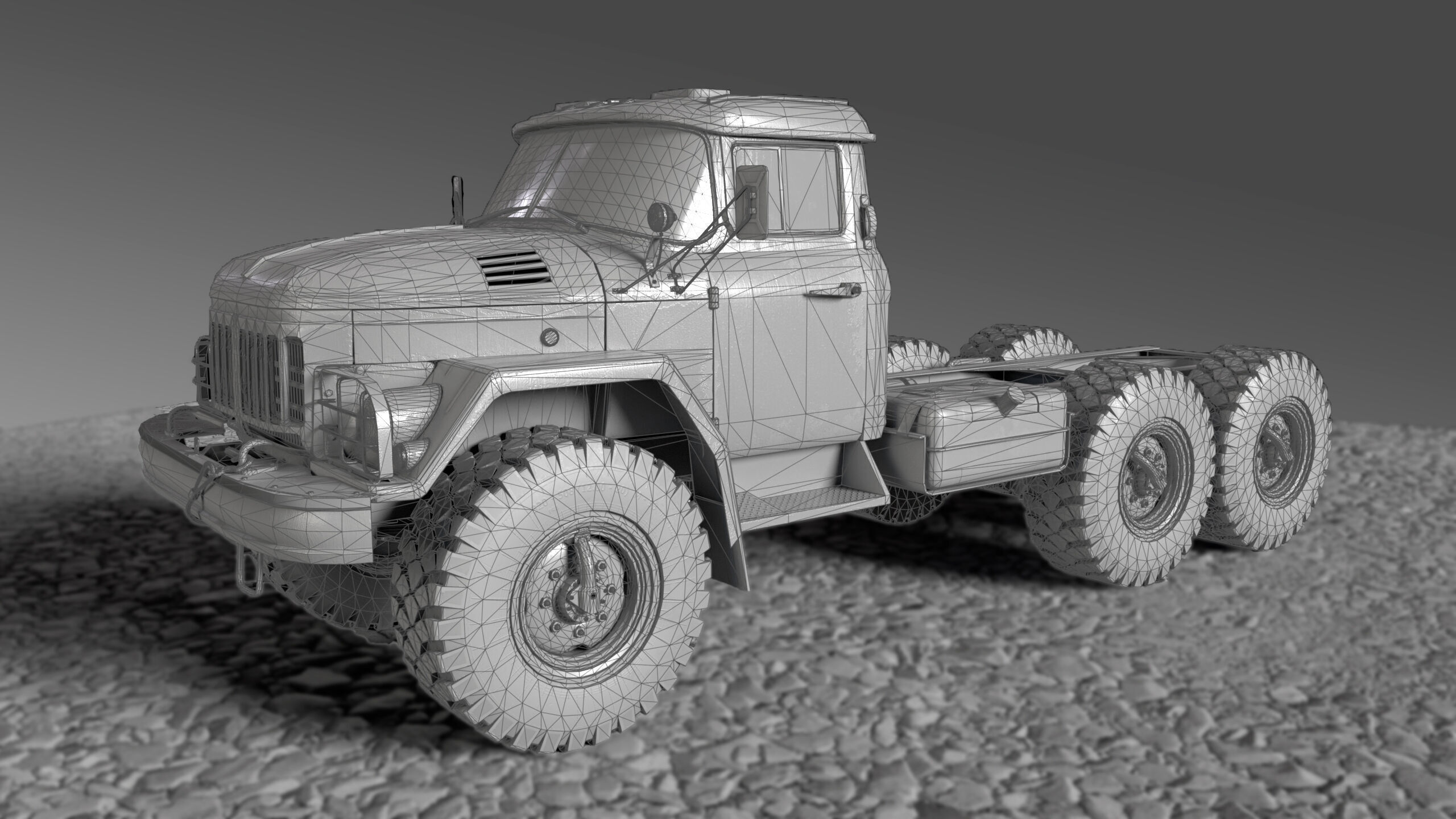 ZIL - 131 Low-poly 3D model_9