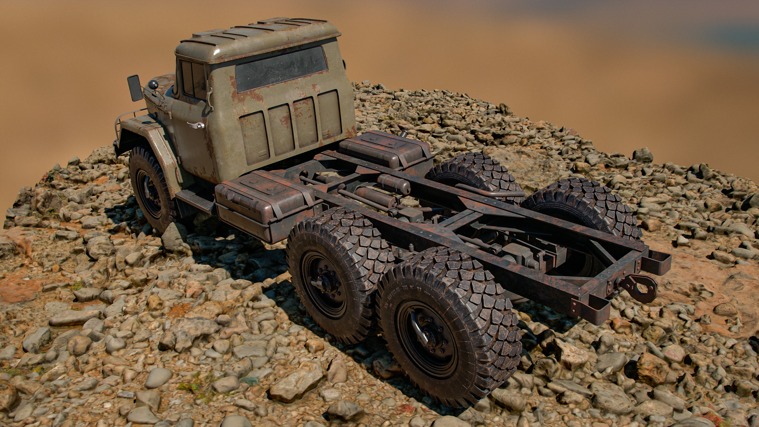 ZIL - 131 Low-poly 3D model_1