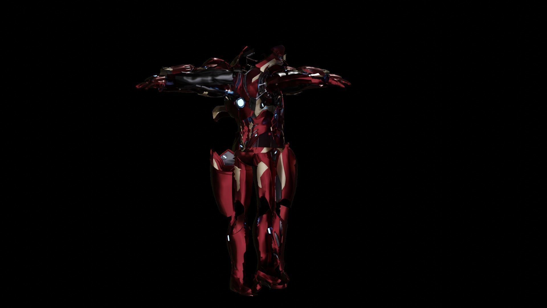 Iron Man Mark 46 Rigged and can open 3D model_7