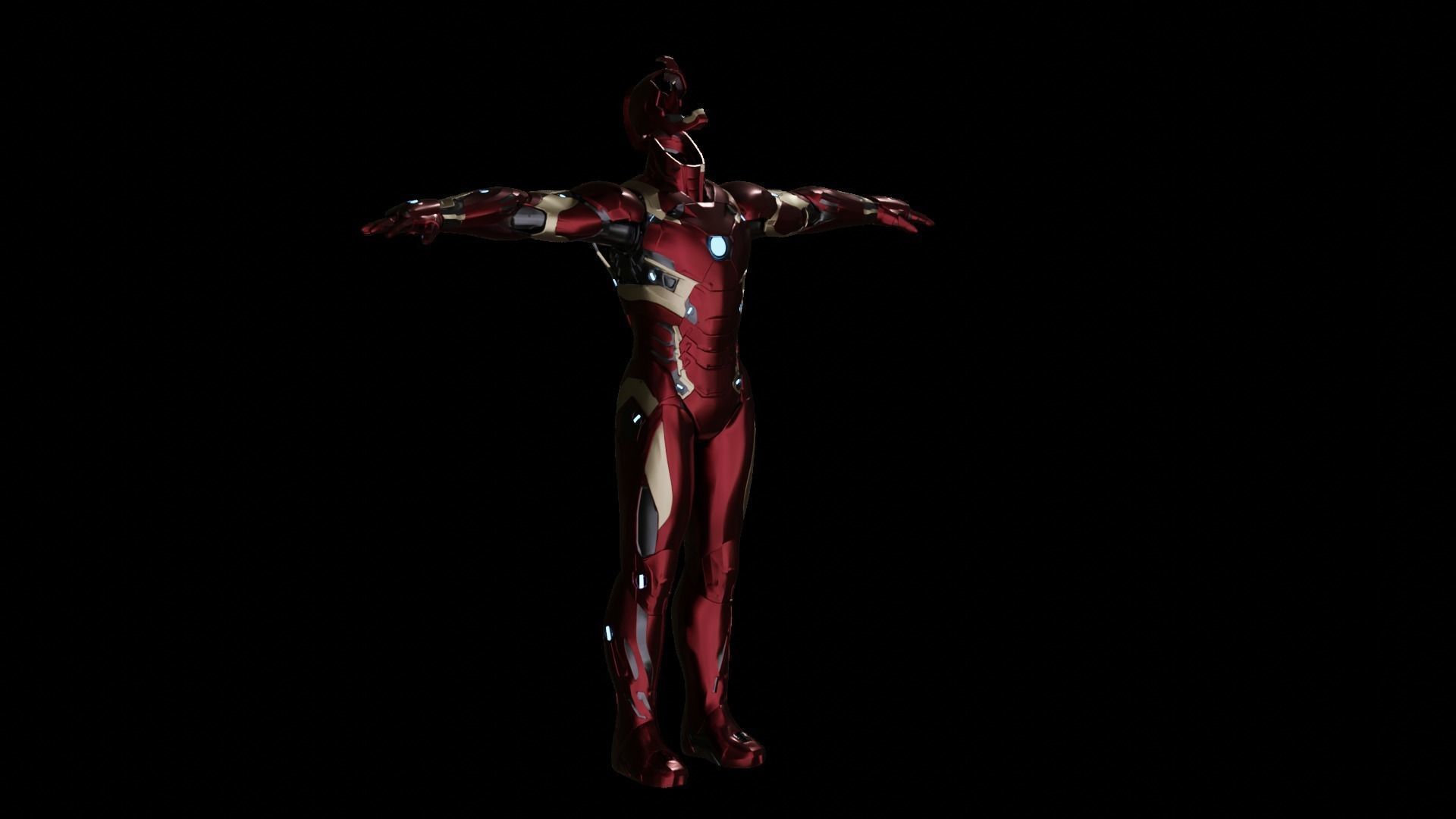 Iron Man Mark 46 Rigged and can open 3D model_3