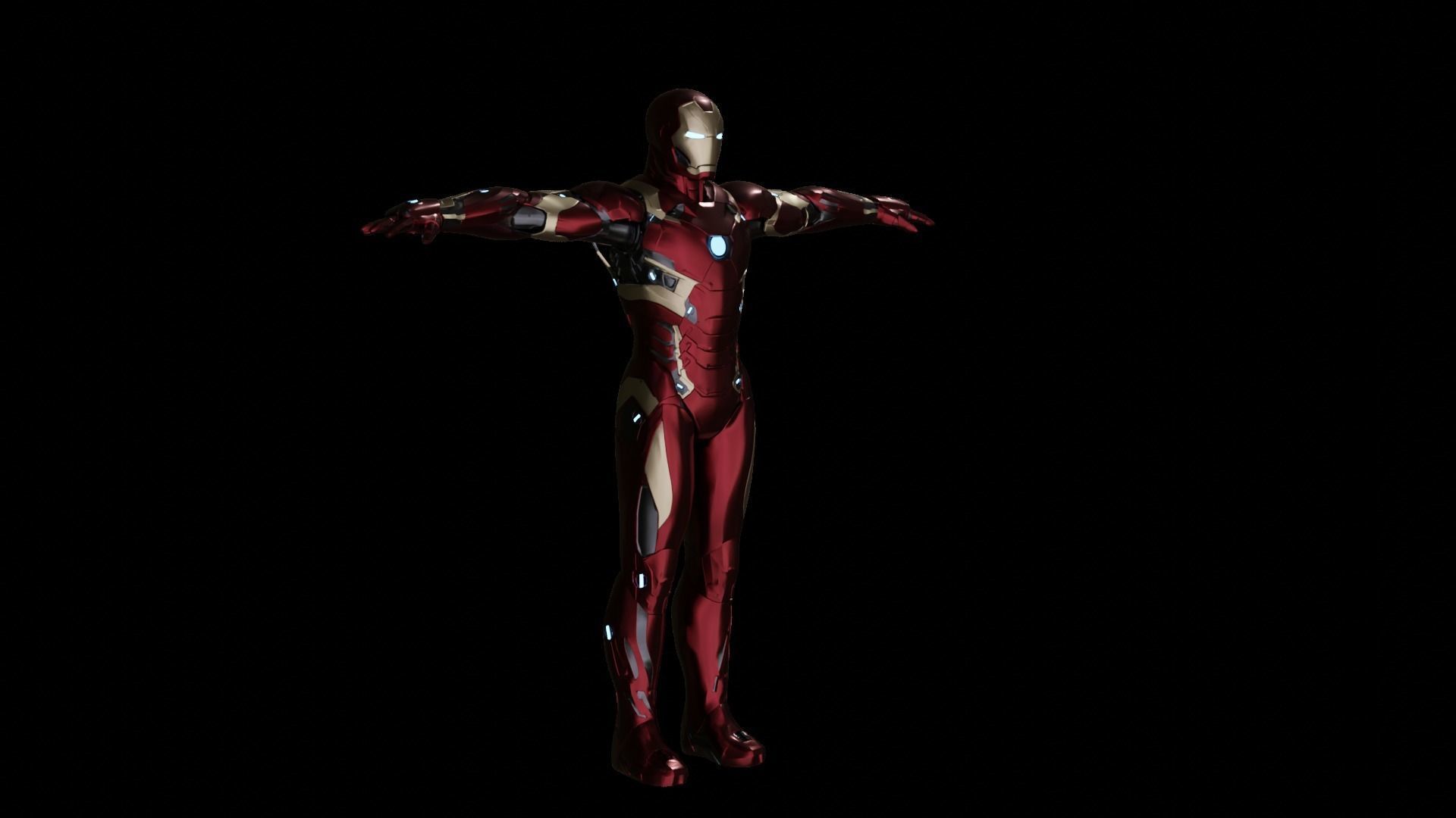 Iron Man Mark 46 Rigged and can open 3D model_2
