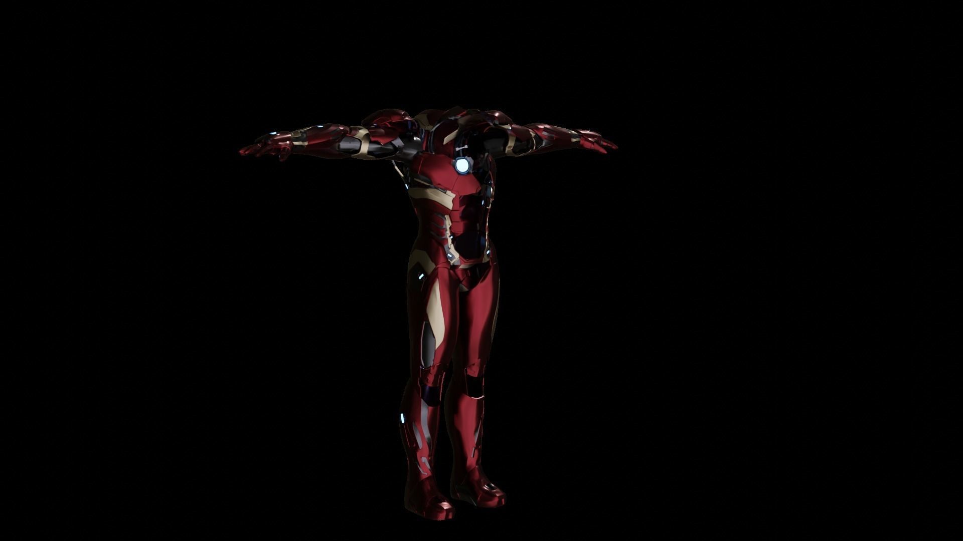Iron Man Mark 46 Rigged and can open 3D model_5