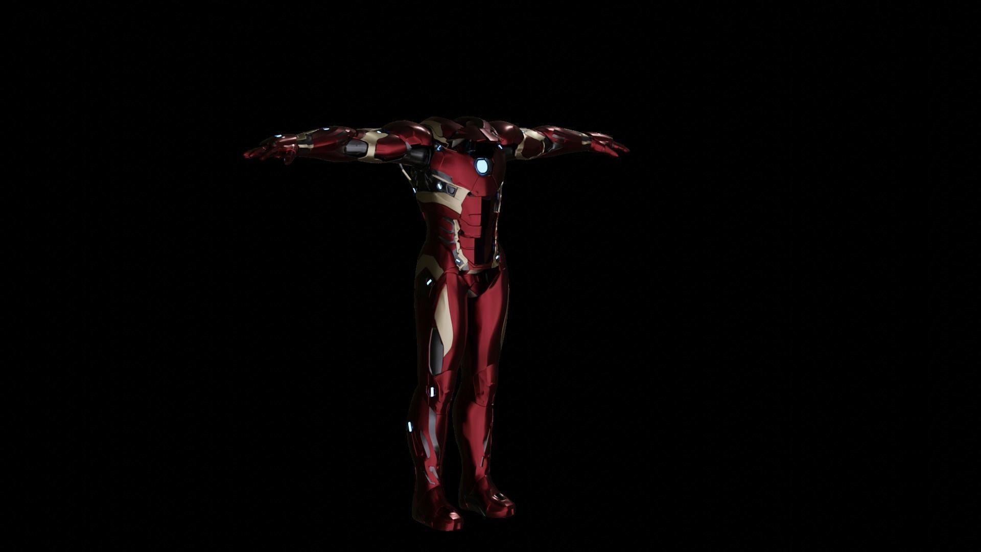 Iron Man Mark 46 Rigged and can open 3D model_4