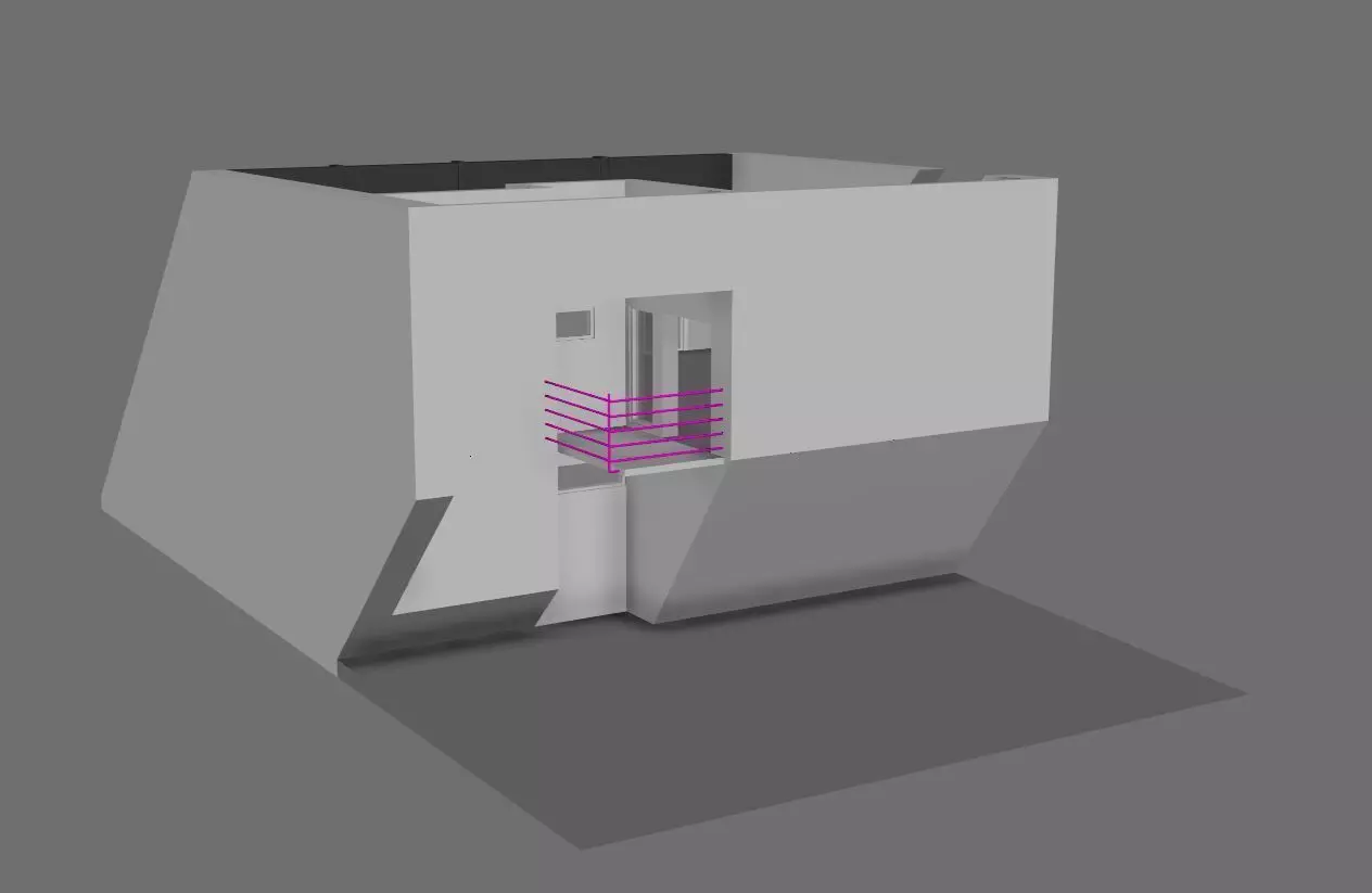 3D Exterior Villa Model Low-poly 3D model_0