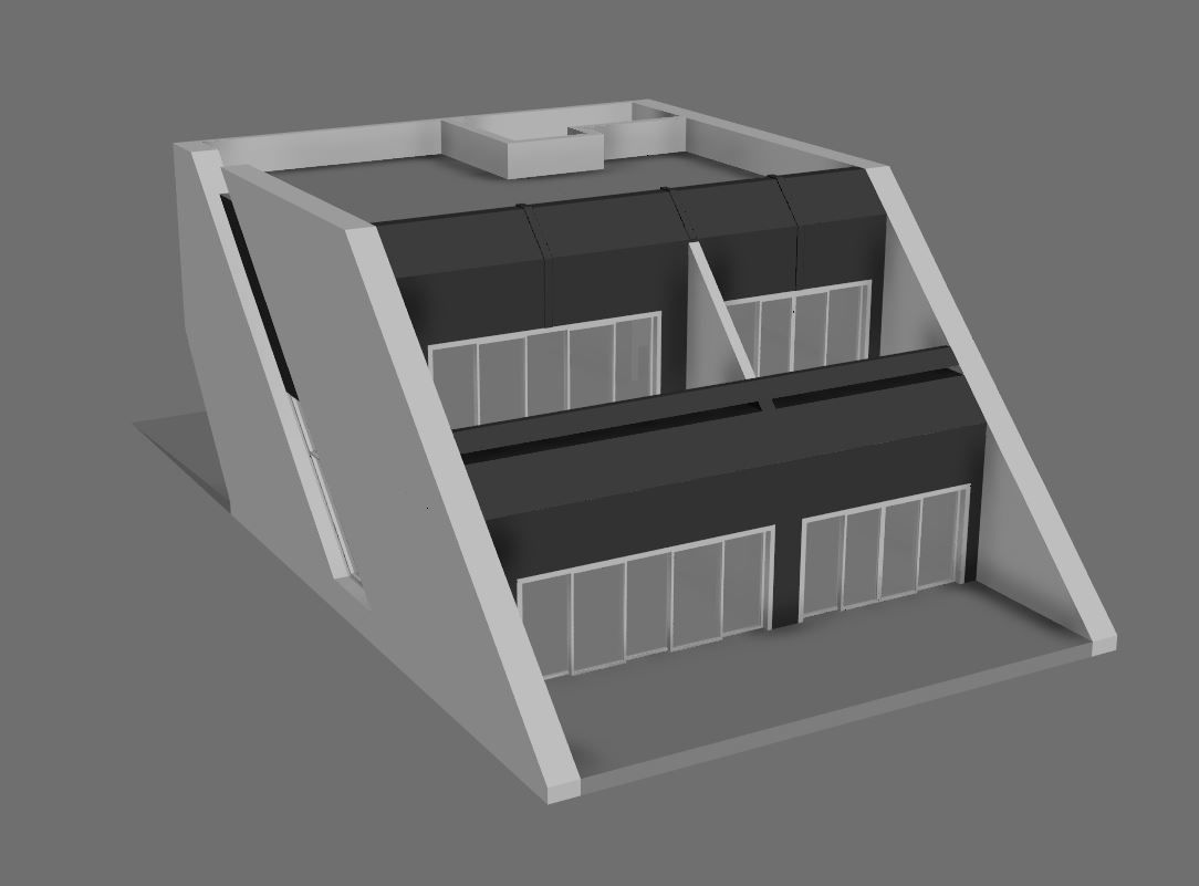 3D Exterior Villa Model Low-poly 3D model_1