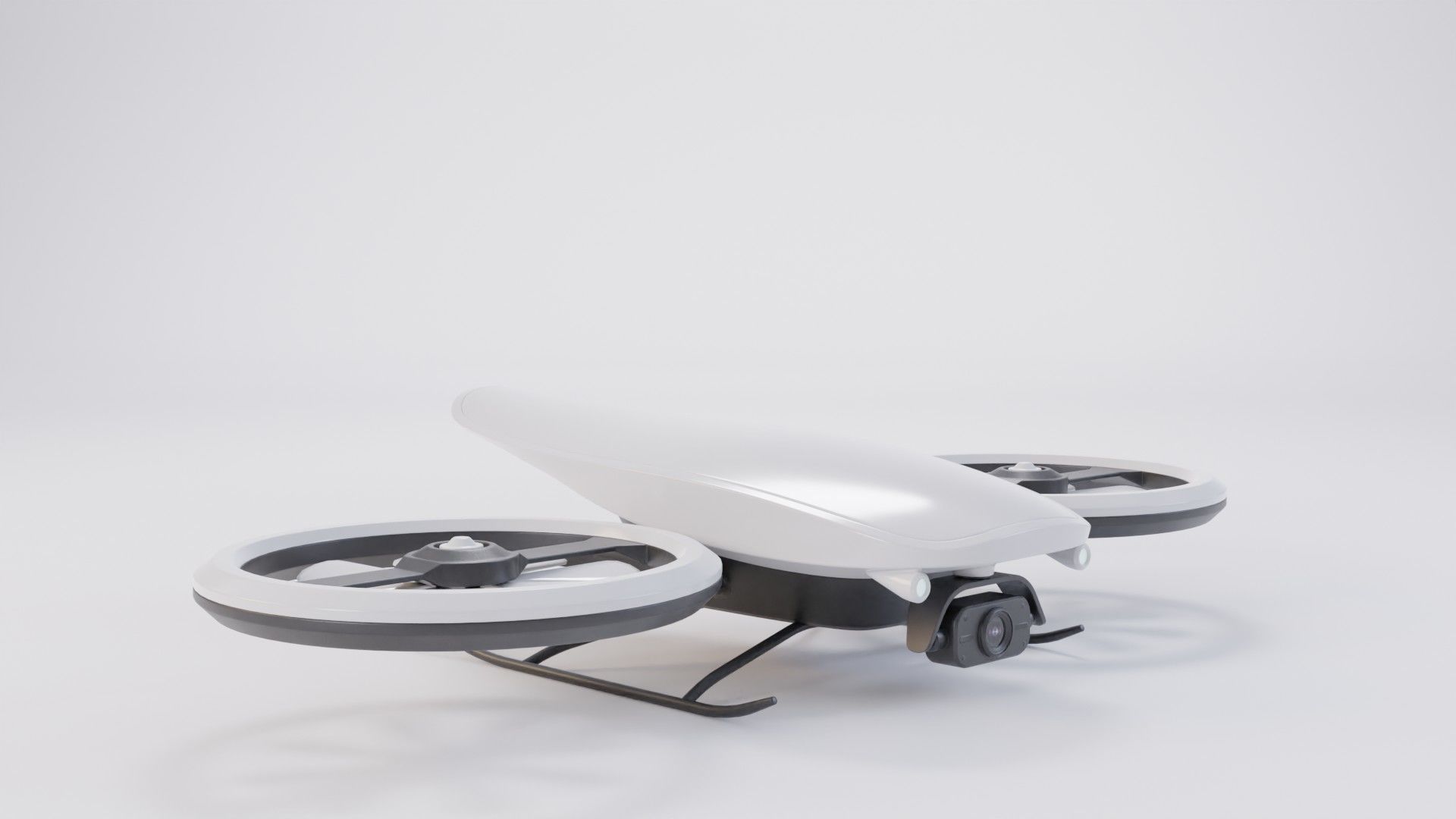 Futuristic Military Mini Drone Low-poly 3D model_1